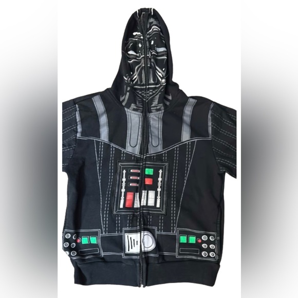 Star Wars Darth Vadar SM full face zip up hoodie with see thru eyeholes. - Picture 3 of 7